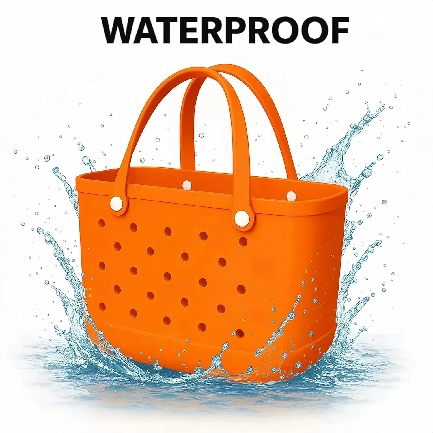 Beach Bag Rubber Beach Tote Bag - Rubber Tote Bags Waterproof Travel Handbag for Women Washable Handbags for Sports Pool