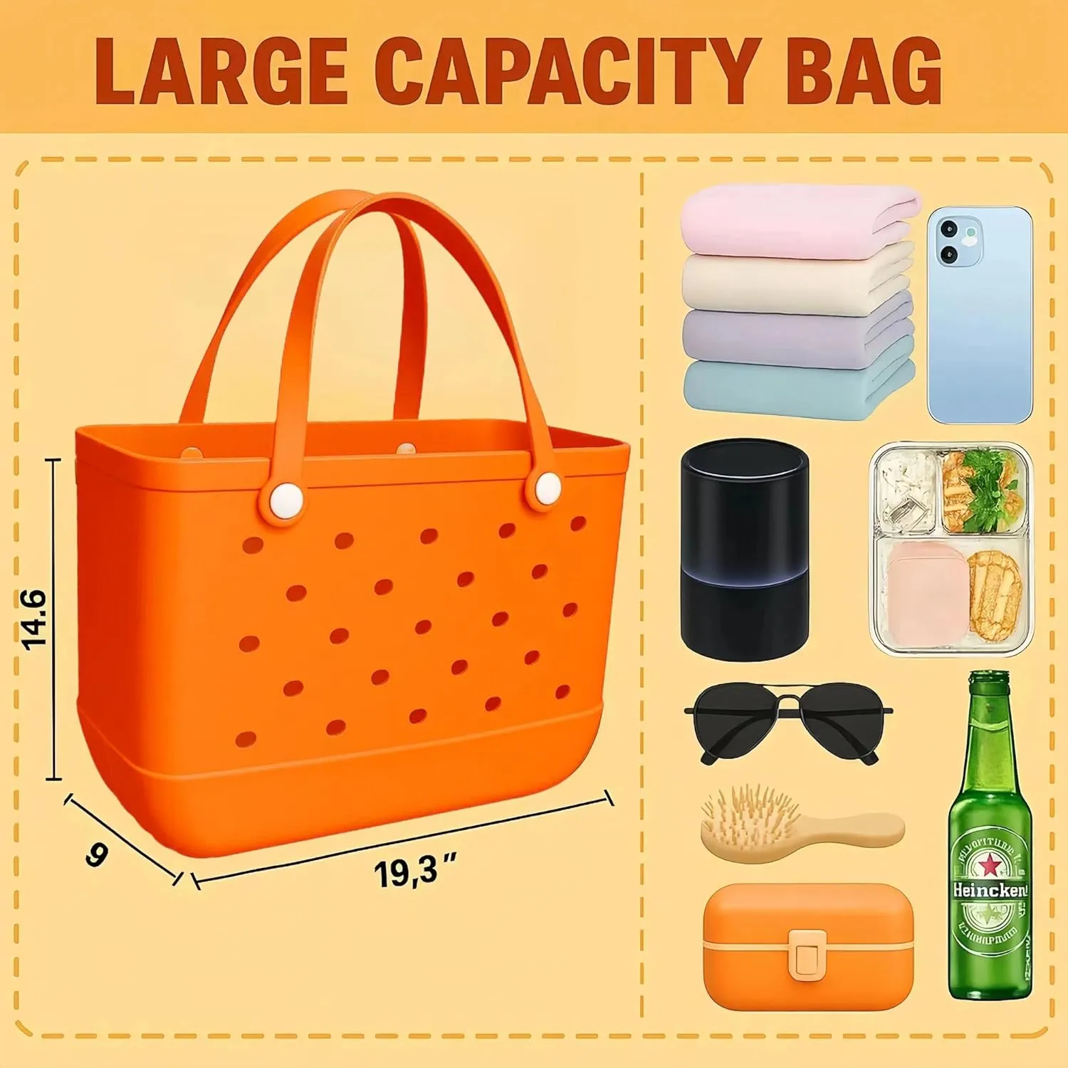 Beach Bag Rubber Beach Tote Bag - Rubber Tote Bags Waterproof Travel Handbag for Women Washable Handbags for Sports Pool