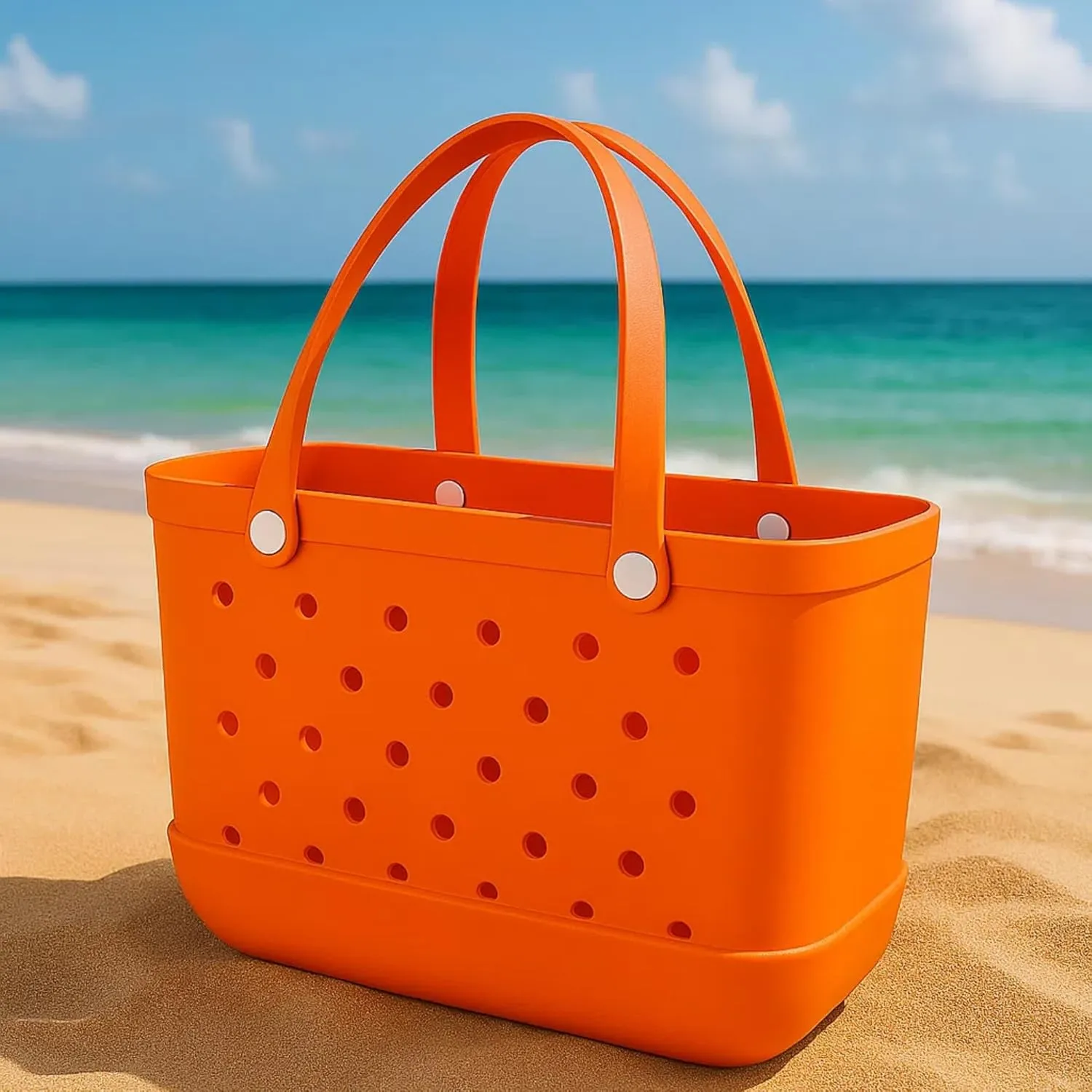 Beach Bag Rubber Beach Tote Bag - Rubber Tote Bags Waterproof Travel Handbag for Women Washable Handbags for Sports Pool