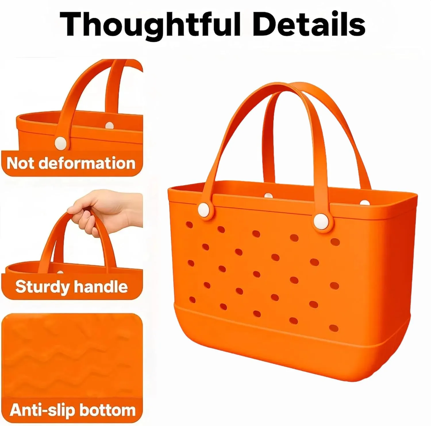Beach Bag Rubber Beach Tote Bag - Rubber Tote Bags Waterproof Travel Handbag for Women Washable Handbags for Sports Pool