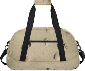 Beach Footprints Gym Duffel Bag for Men Women Beach Sports Tote Bag with Adjustable Shoulder Strap for Dance Gymnastics Traveling Outdoor Camping Overnight Stay