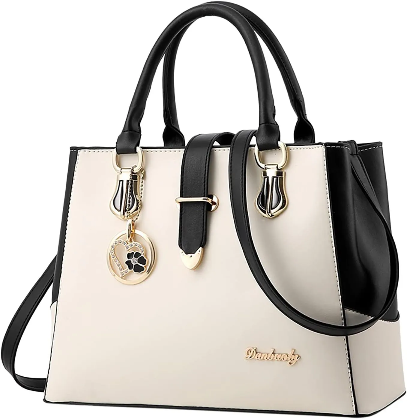 Beach Tote Bag 4 Packet Leather Solid Color Handbags Shoulder Bags Crossbody Hobo Bags Card Purse Work Travel Essential J