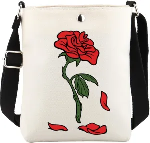 Beauty Beast Rose Crossbody Bag Belle Beauty Princess Gift Fairytale Lover Gift