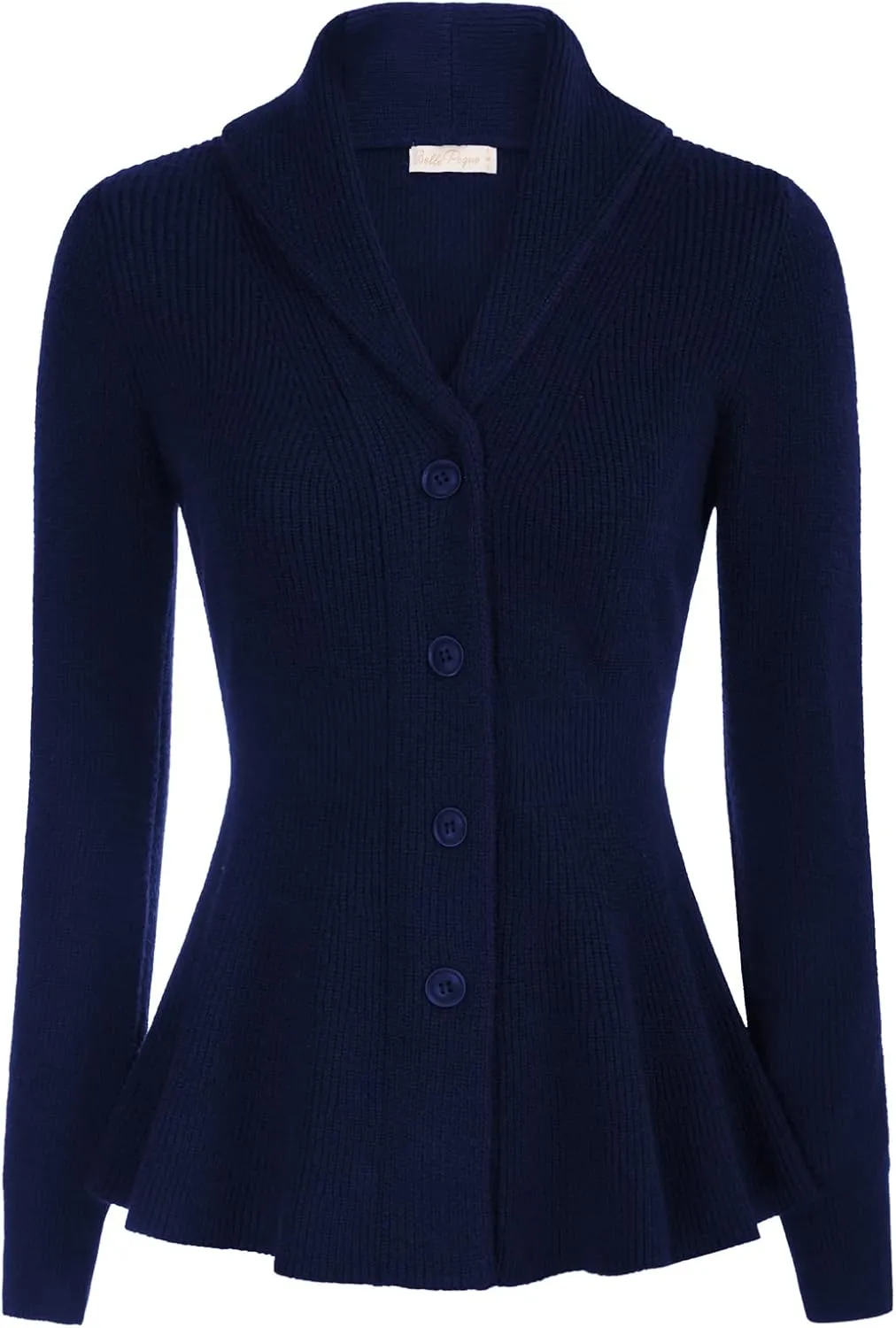 Belle Poque Women Vintage Cardigan Sweater Shawl Lapel Button Down Sweater Outwear Coat