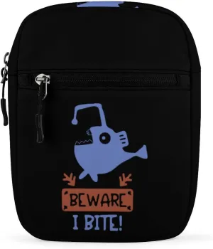 Beware I Bite Small Crossbody Bag Lightweight Satchel Bag Tote Bag Mini Handbag for Men Women