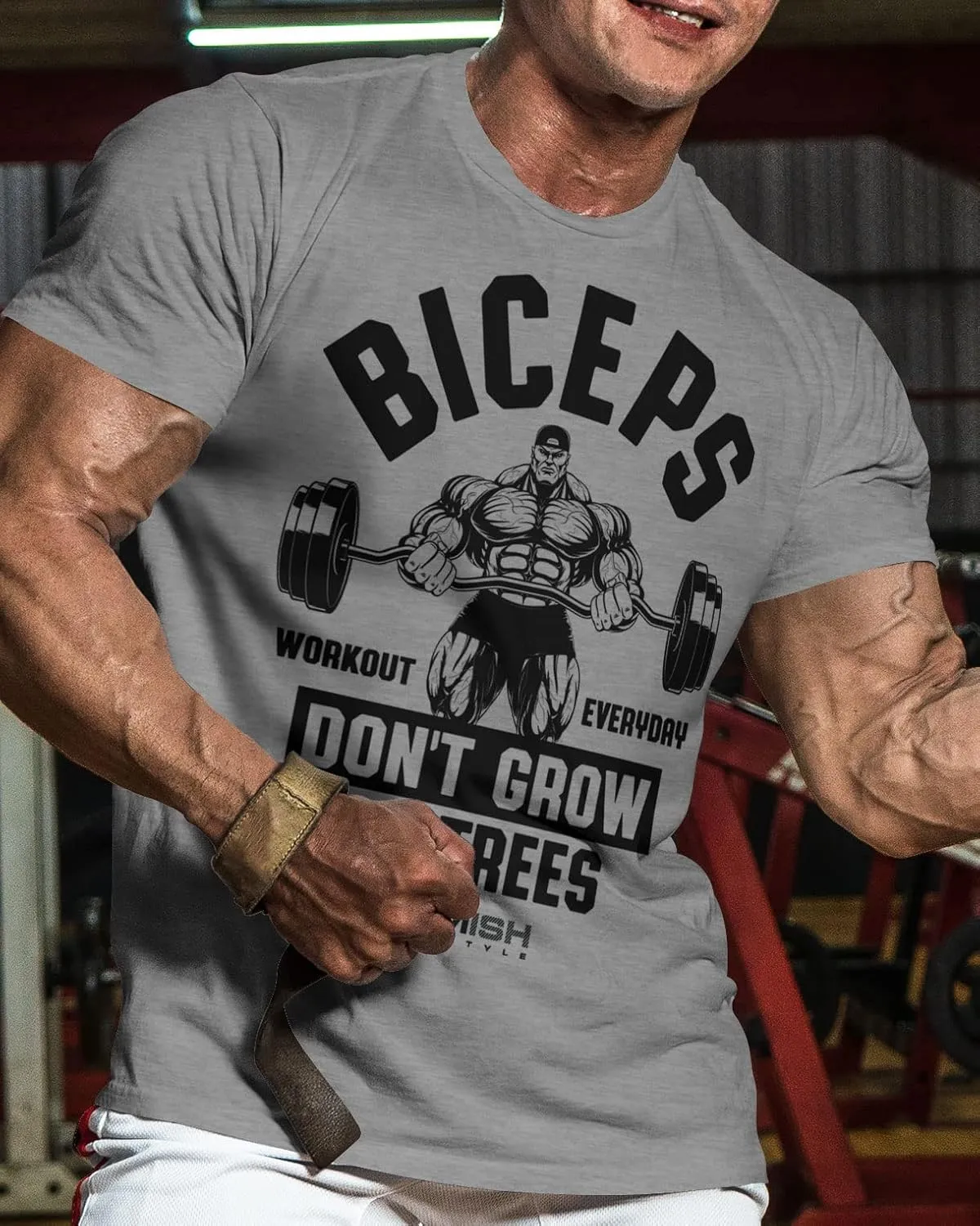 Biceps Don't Grow On Trees Gym Workout Shirts for Men, Cool Lifting T-Shirt