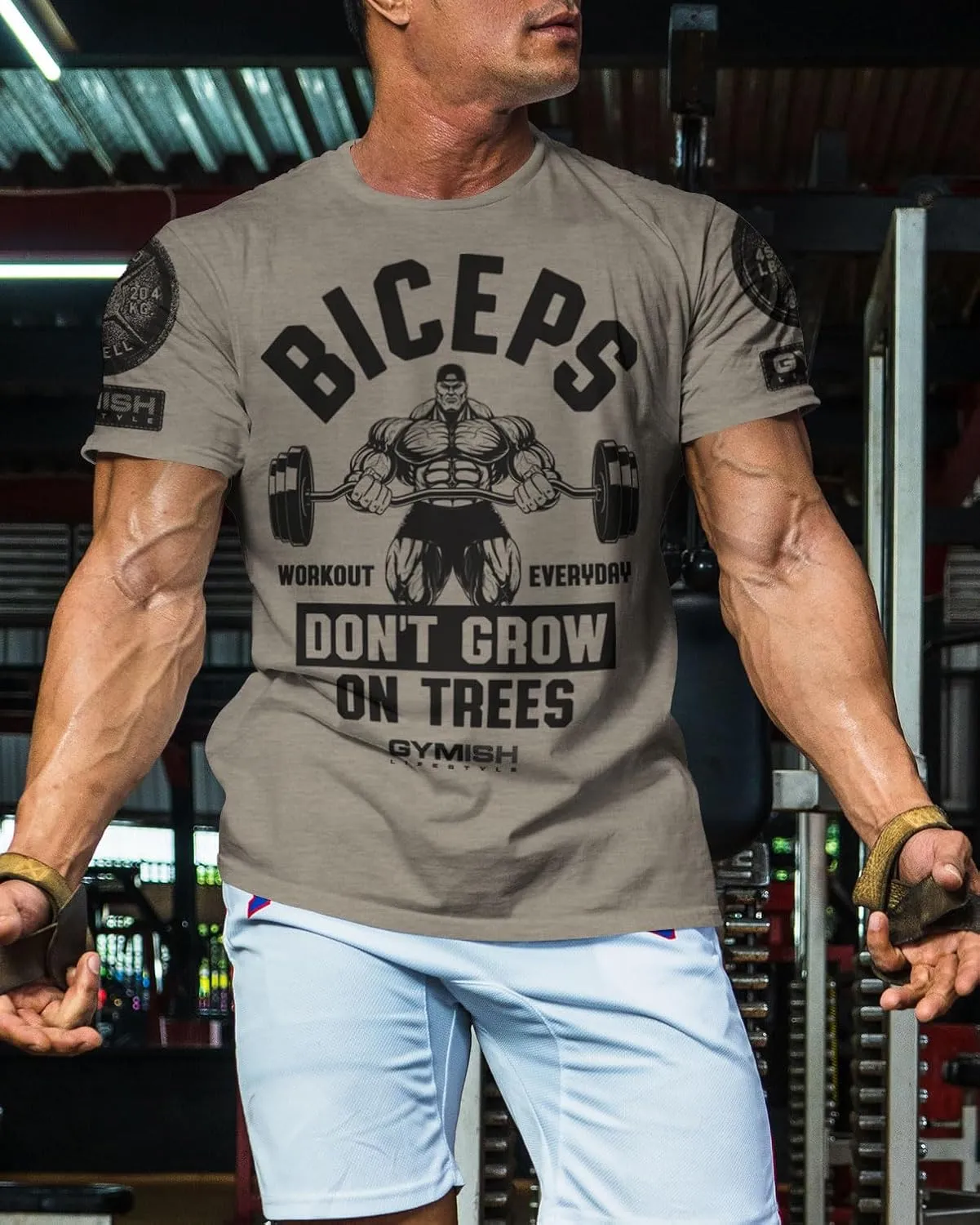 Biceps Don't Grow On Trees Gym Workout Shirts for Men, Cool Lifting T-Shirt