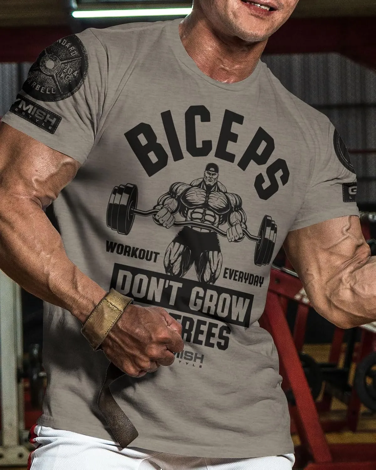 Biceps Don't Grow On Trees Gym Workout Shirts for Men, Cool Lifting T-Shirt