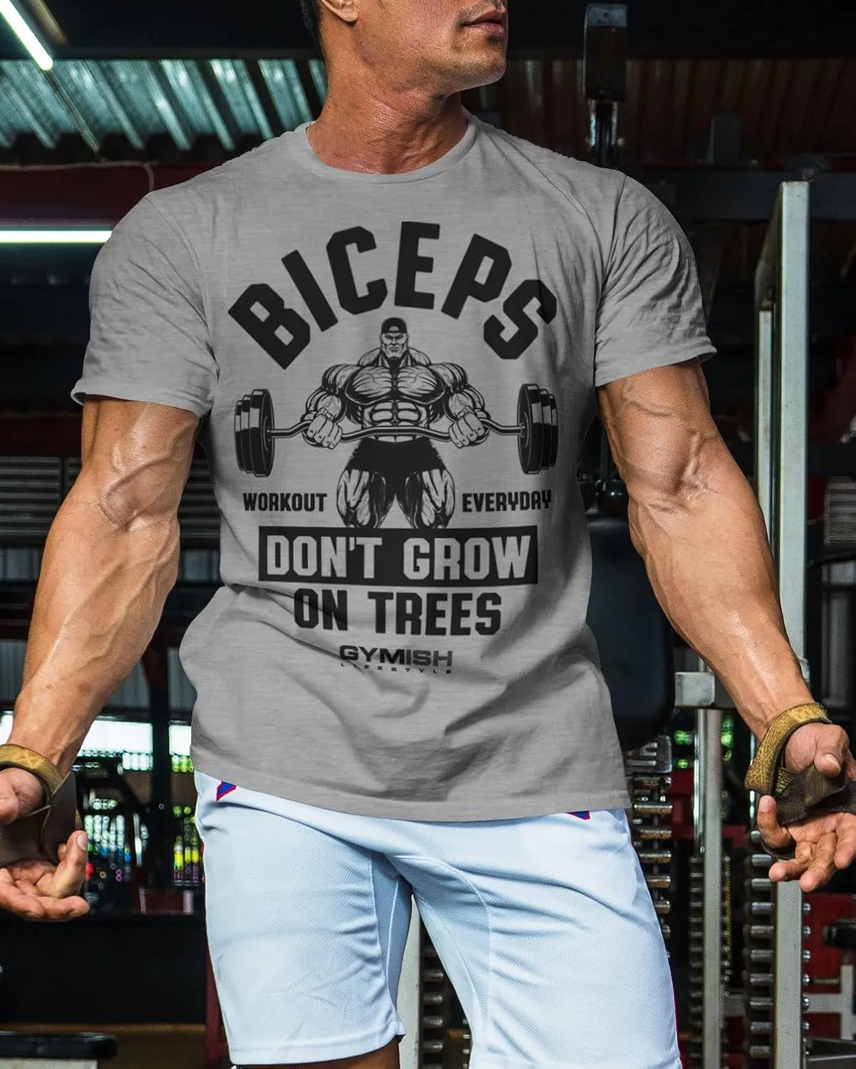 Biceps Don't Grow On Trees Gym Workout Shirts for Men, Cool Lifting T-Shirt