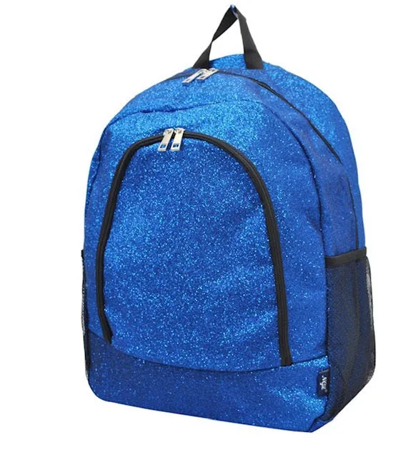 Black Glitter NGIL Canvas School Backpack