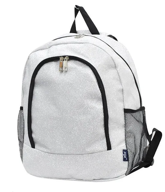 Black Glitter NGIL Canvas School Backpack