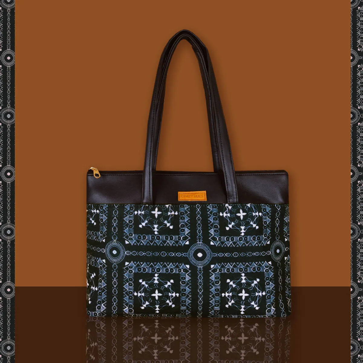 Black Warli Musical Tote Bag
