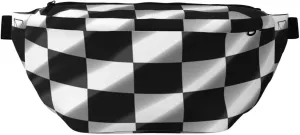 Black White Race Checkered Flag printed Crossbody Waist Pack Casual Chest Bag