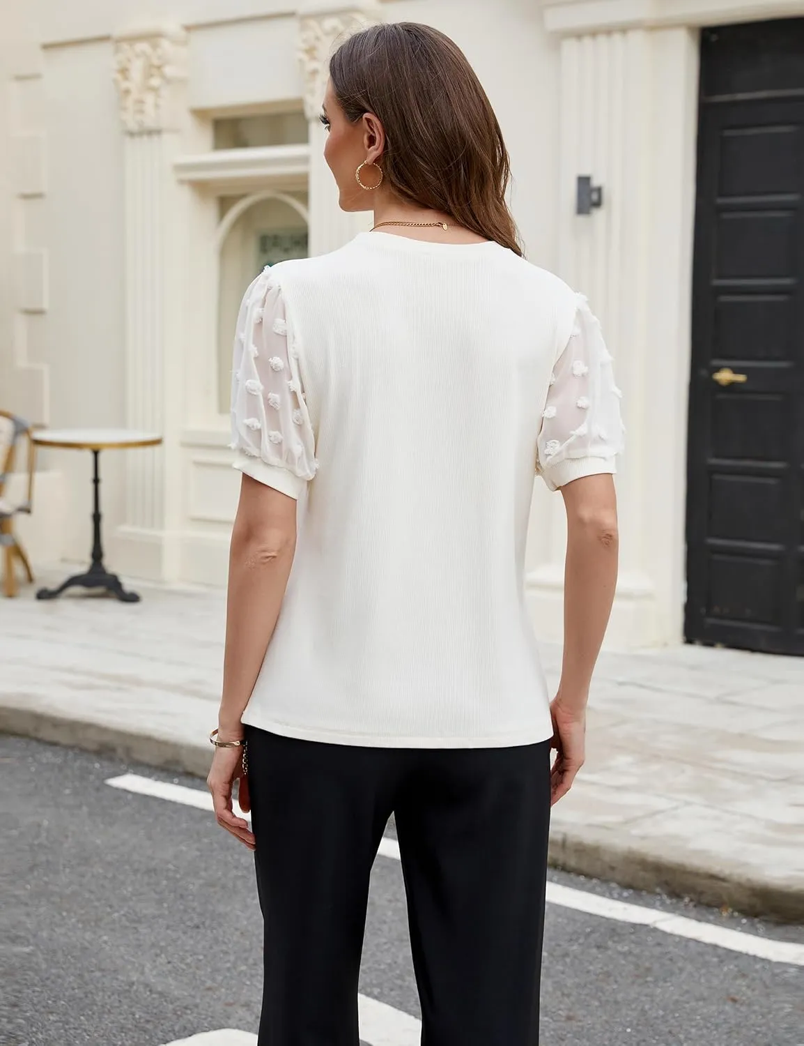 Blooming Jelly Womens Short Sleeve Blouse Business Casual Dressy Tops Ribbed Summer Stylish Work Shirts