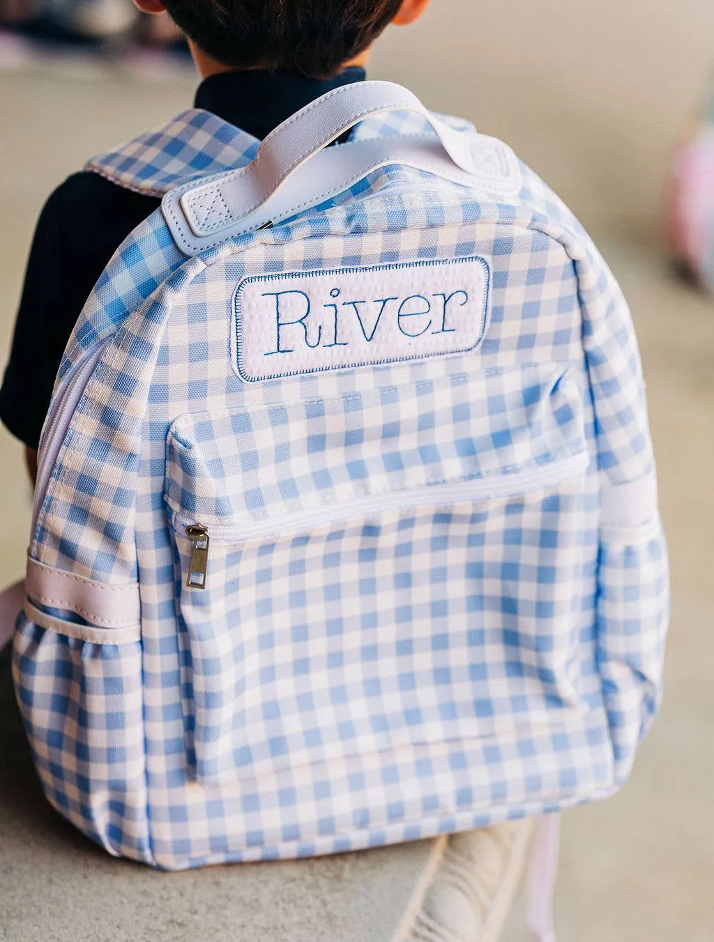 Blue Gingham Backpack