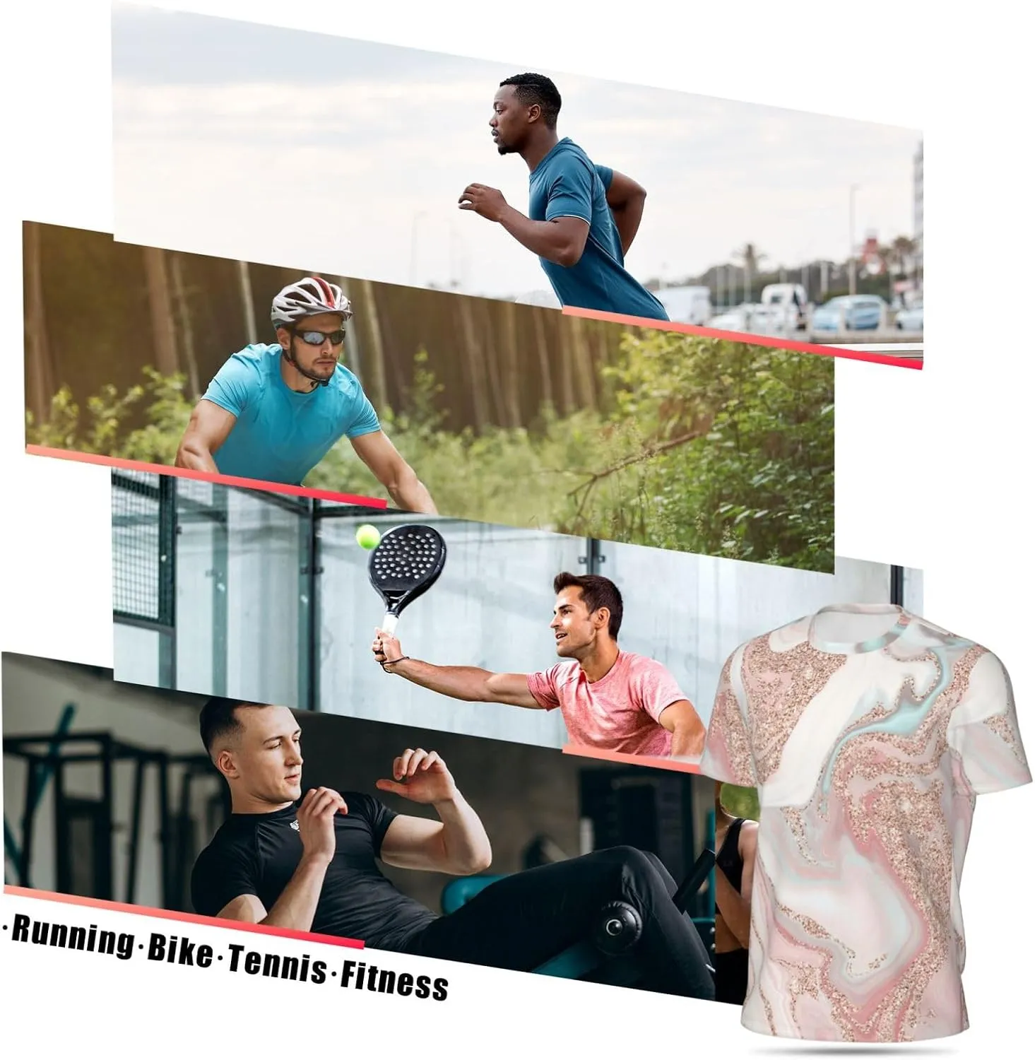 Blue Men's Short Sleeve Mesh Crew Neck T Shirt Athletic Running Gym Tee