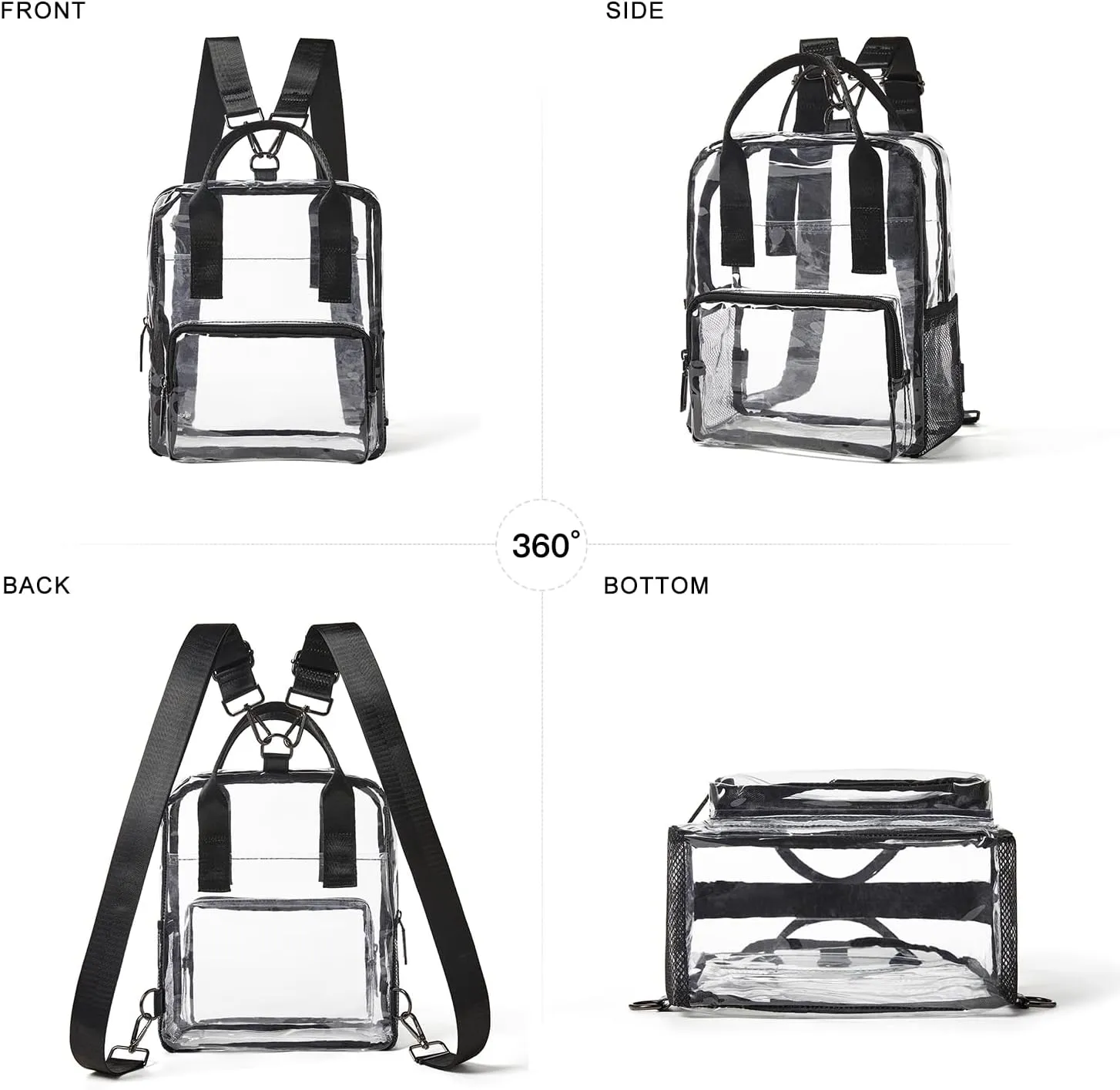 Bluome Clear Bag For Stadium Events 12×6×12 Crossbody Beach Lunch Tote Transparent Bag Purse Stadium Approved For Women Men