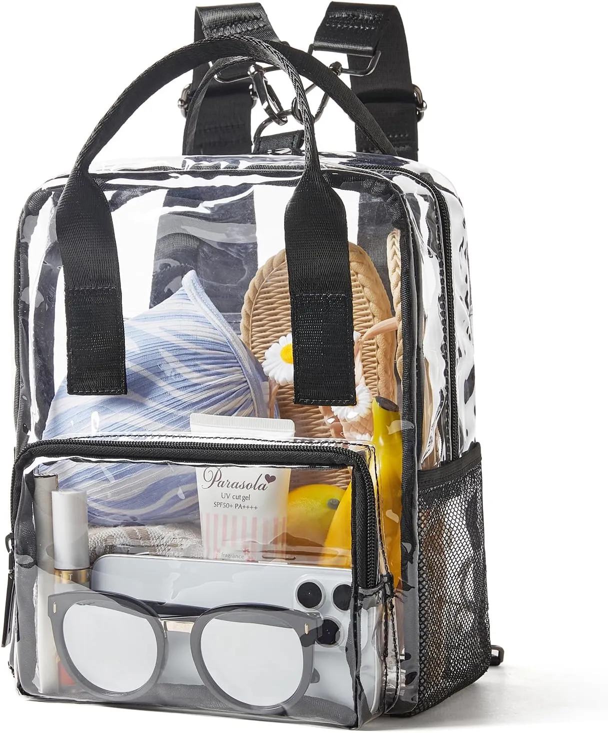 Bluome Clear Bag For Stadium Events 12×6×12 Crossbody Beach Lunch Tote Transparent Bag Purse Stadium Approved For Women Men