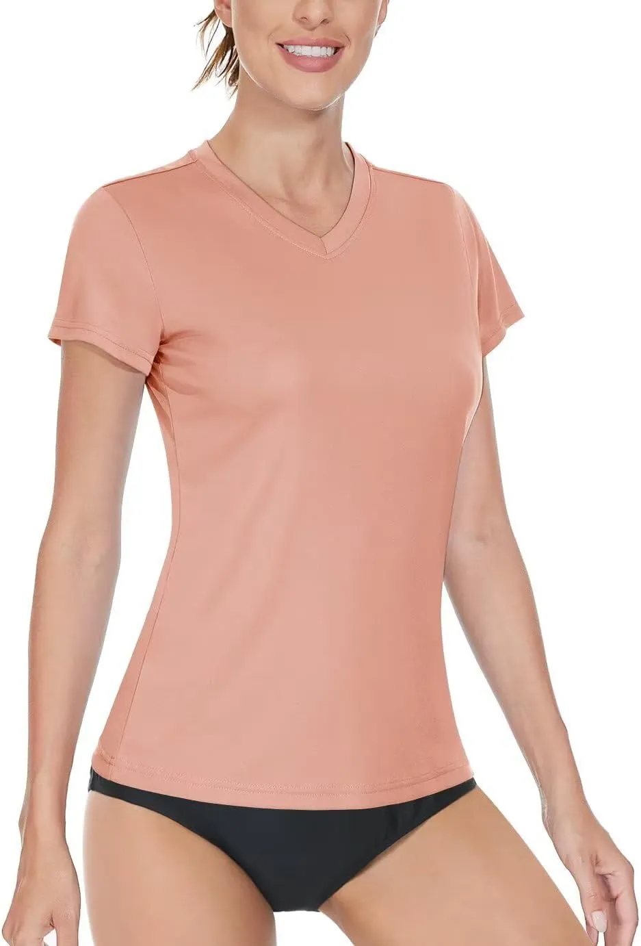 Boladeci Women's Short Sleeve V Neck Sun Shirts UPF 50 UV Protection Quick Dry Tees Workout Summer Tops