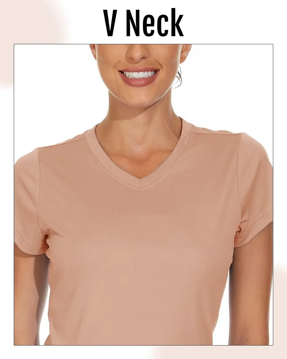 Boladeci Women's Short Sleeve V Neck Sun Shirts UPF 50 UV Protection Quick Dry Tees Workout Summer Tops