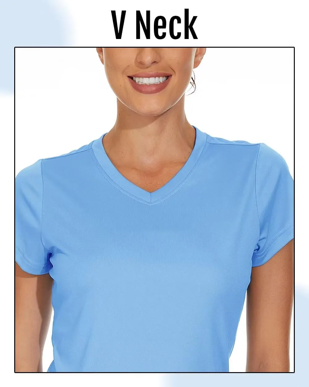 Boladeci Women's Short Sleeve V Neck Sun Shirts UPF 50 UV Protection Quick Dry Tees Workout Summer Tops