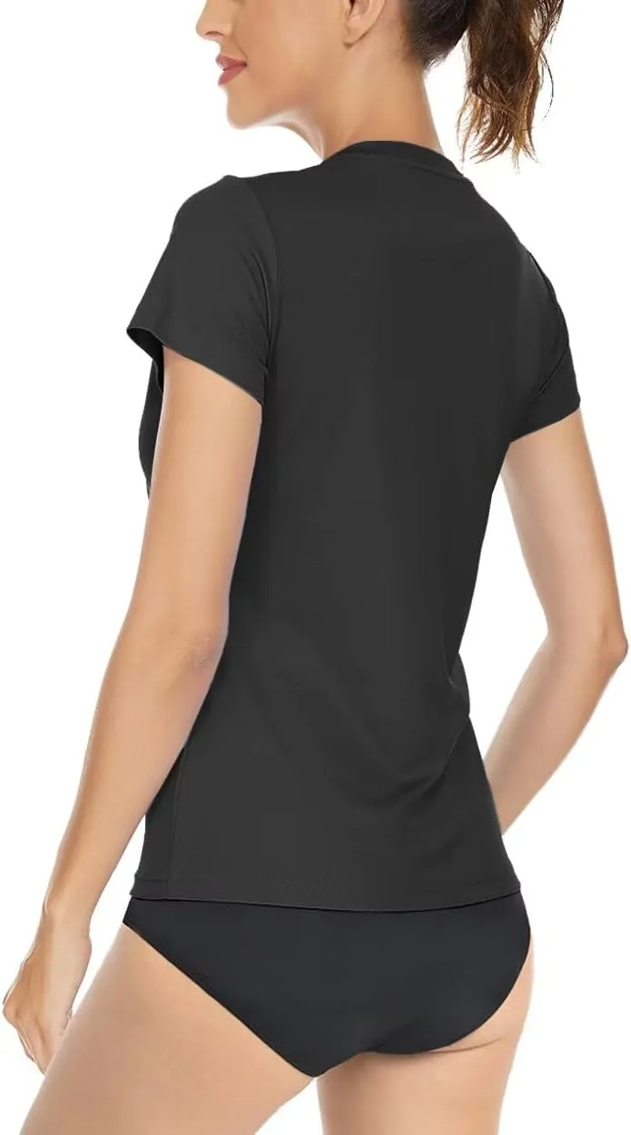 Boladeci Women's UPF 50  Sun Shirts UV Protection Short Sleeve Rash Guard Quick Dry Swim Hiking Tshirts Athletic Workout Tops