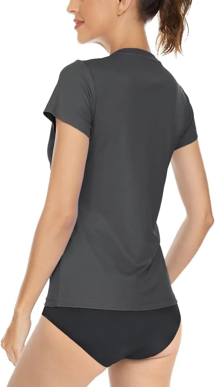 Boladeci Women's UPF 50  Sun Shirts UV Protection Short Sleeve Rash Guard Quick Dry Swim Hiking Tshirts Athletic Workout Tops