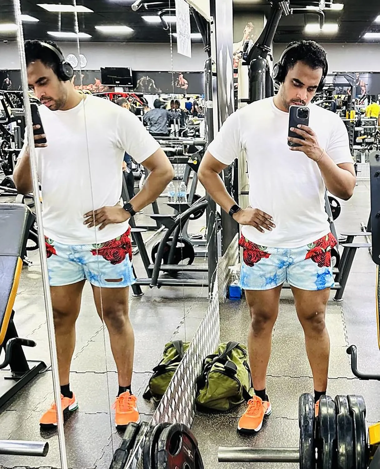 BOOMLEMON Mens Mesh Graphic Print Shorts Casual Fashion Cool Shorts Retro Active Gym Streetwear Short Pants