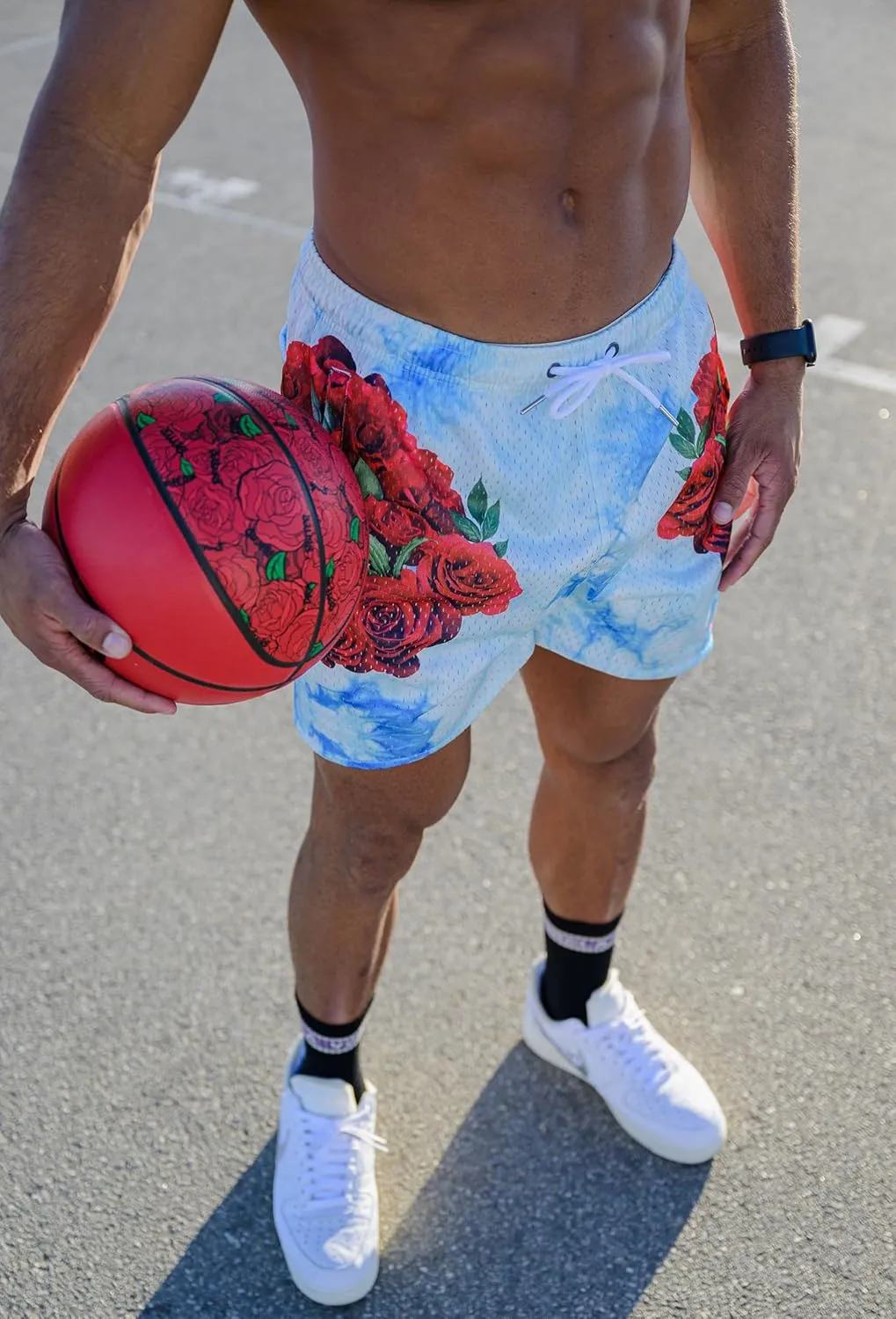BOOMLEMON Mens Mesh Graphic Print Shorts Casual Fashion Cool Shorts Retro Active Gym Streetwear Short Pants