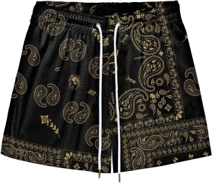 BOOMLEMON Mens Paisley Shorts Mesh Graphic Print Retro Casual Shorts Athletic Gym Basketball Running Short Pants