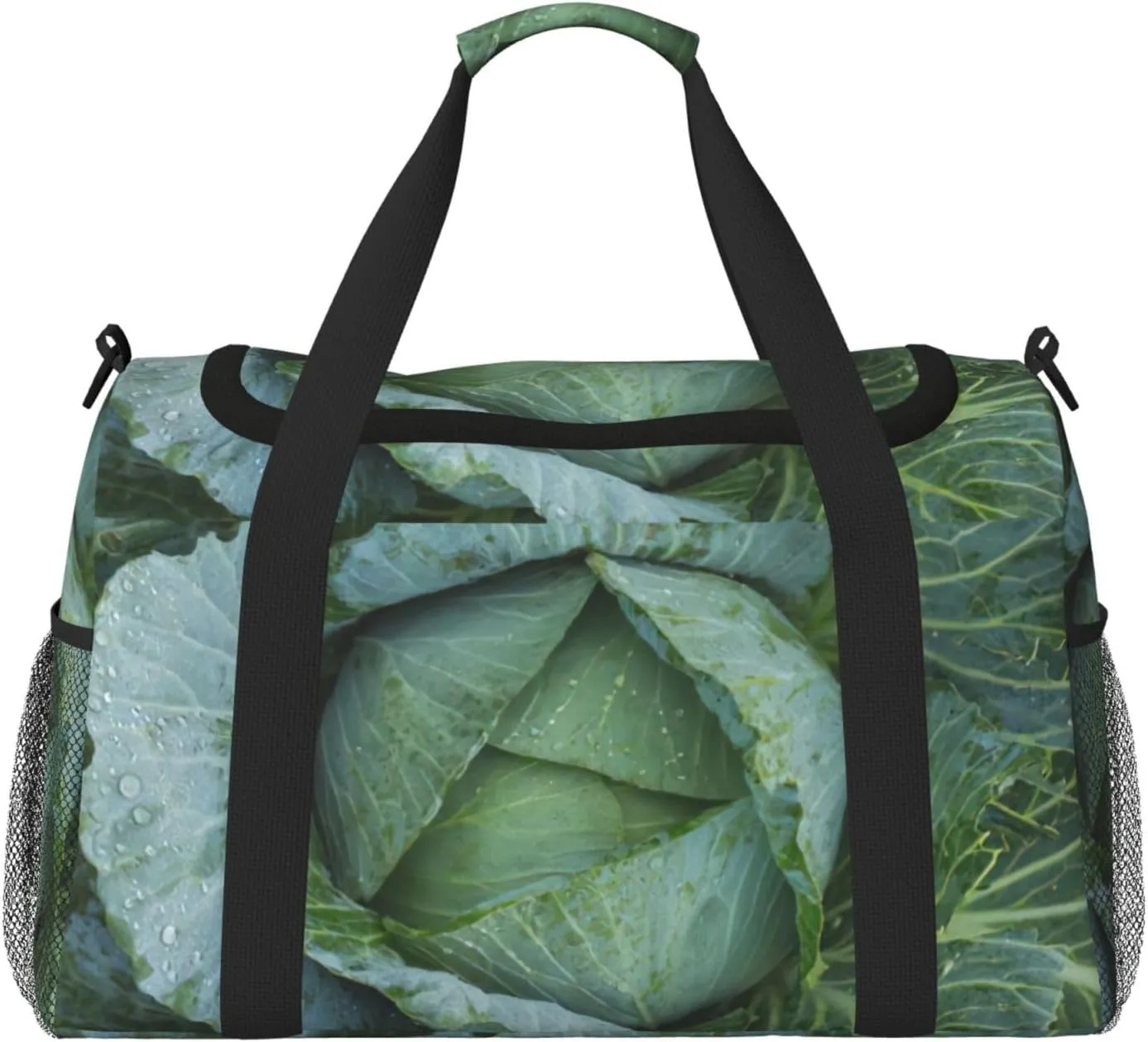 Bright Cabbage Print Everyday Use Travel Duffle Bag Large Capacity Travel Bag Stylish Functional Bag