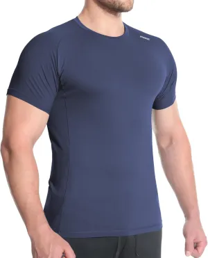 BROKIG Mens 4.9oz Cooling Gym Workout Shirts,Bodybuilding Athletic Running Shirt Casual Crew Neck Fitted Short Sleeve
