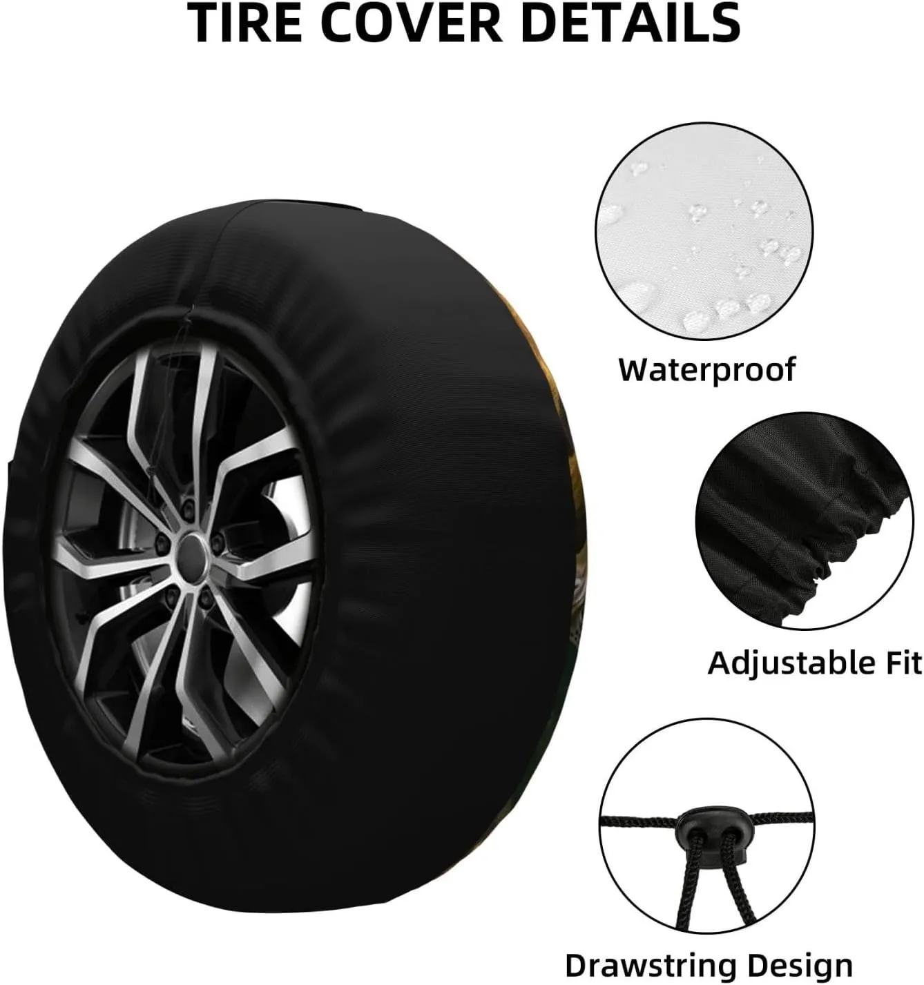 Brook Trout Fly Fishing Spare Tire Cover Weatherproof Wheel Covers Universal Wheel Protectors Portable Wheel Bags Camper Tire Covers for Trailer Rv Travel Accessories 15 inch