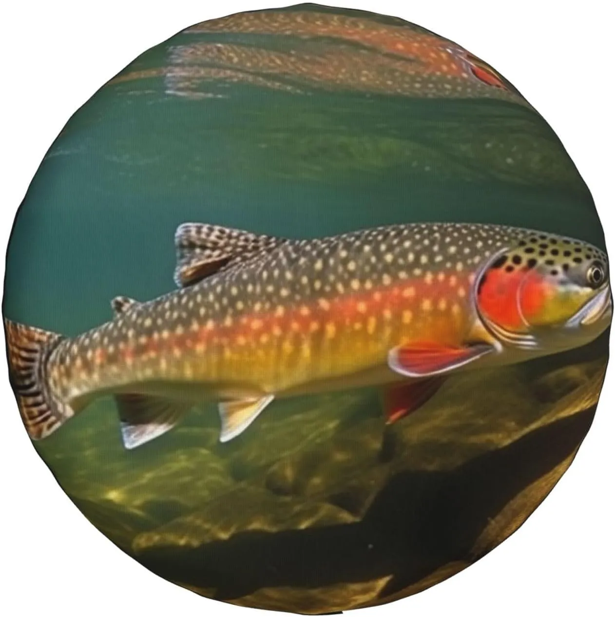 Brook Trout Fly Fishing Spare Tire Cover Weatherproof Wheel Covers Universal Wheel Protectors Portable Wheel Bags Camper Tire Covers for Trailer Rv Travel Accessories 15 inch