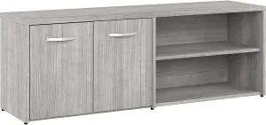 Bush Business Furniture Hybrid Low Storage Cabinet with Doors and Shelves, Platinum Gray