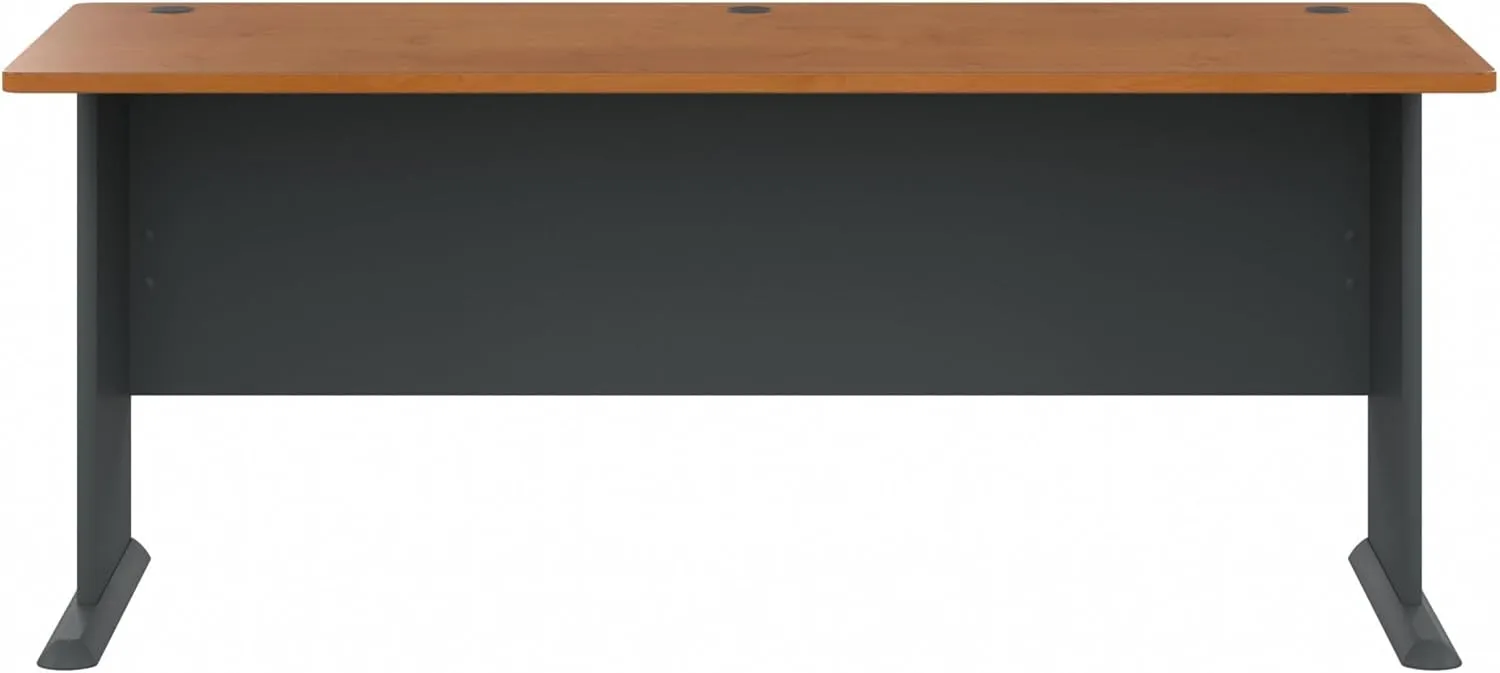 Bush Business Furniture Series A Desk, Large Workstation for Home or Professional Workspace, Desktop Solution for Office Use, 72W, Natural Cherry