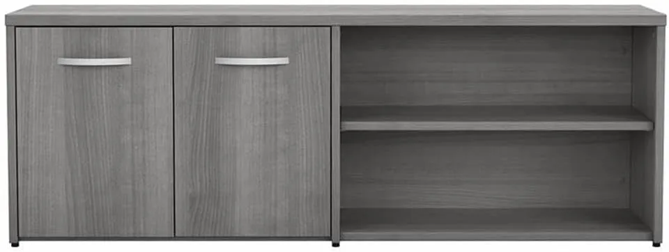 Bush Business Furniture Studio C Low Storage Cabinet with Doors and Shelves, Organization for Home or Professional Office, Platinum Gray