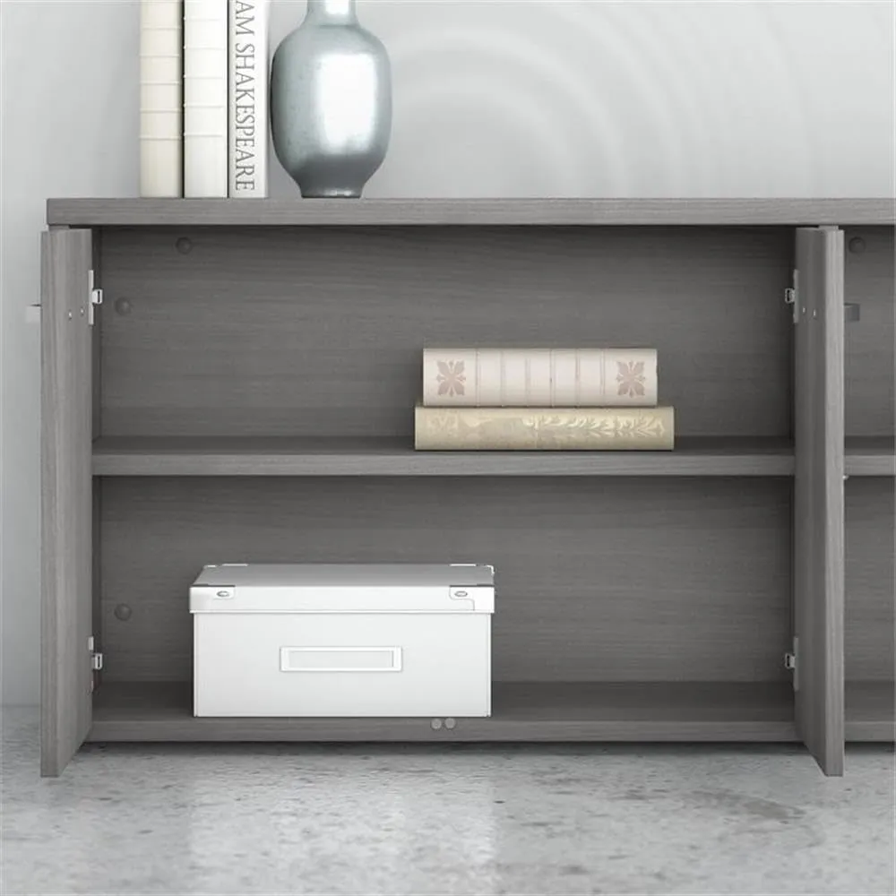 Bush Business Furniture Studio C Low Storage Cabinet with Doors and Shelves, Organization for Home or Professional Office, Platinum Gray