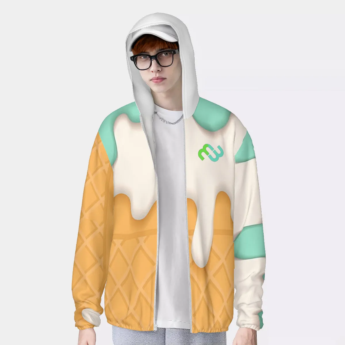Bushae cream Money Protective Sun mint HC_F1 cone Hoodie Classic Cost-effective Lightweight ice Zipper