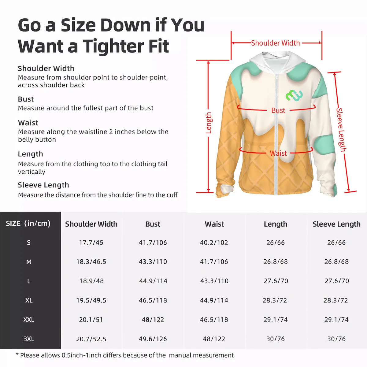 Bushae cream Money Protective Sun mint HC_F1 cone Hoodie Classic Cost-effective Lightweight ice Zipper