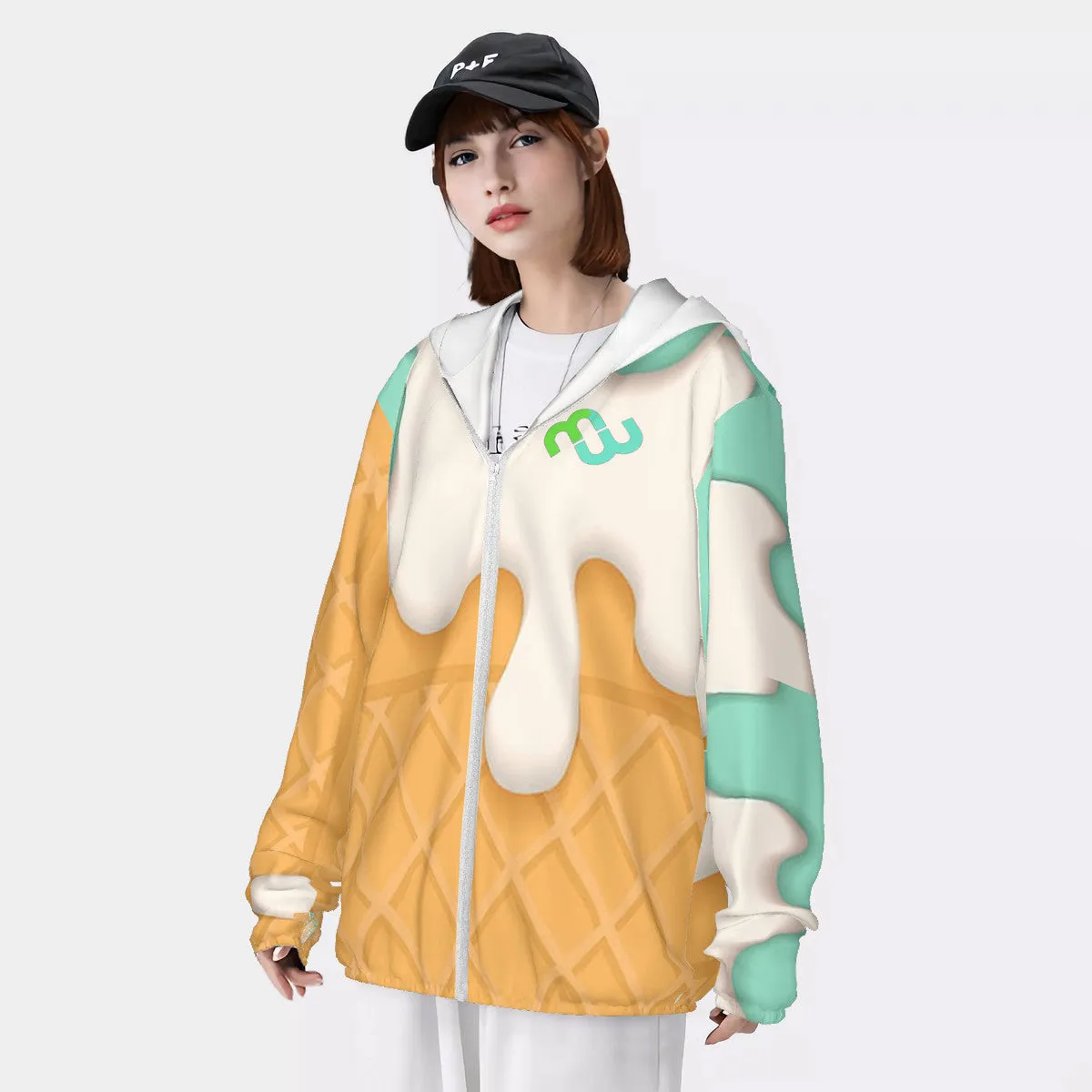 Bushae cream Money Protective Sun mint HC_F1 cone Hoodie Classic Cost-effective Lightweight ice Zipper