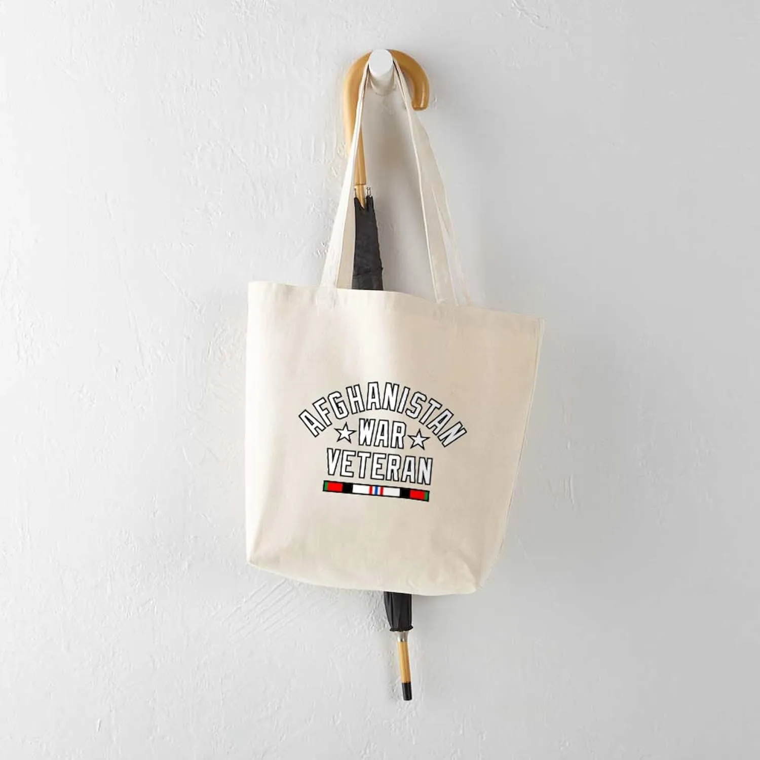 CafePress Afghanistan War Veteran Tote Bag Natural Canvas Tote Bag, Reusable Shopping Bag