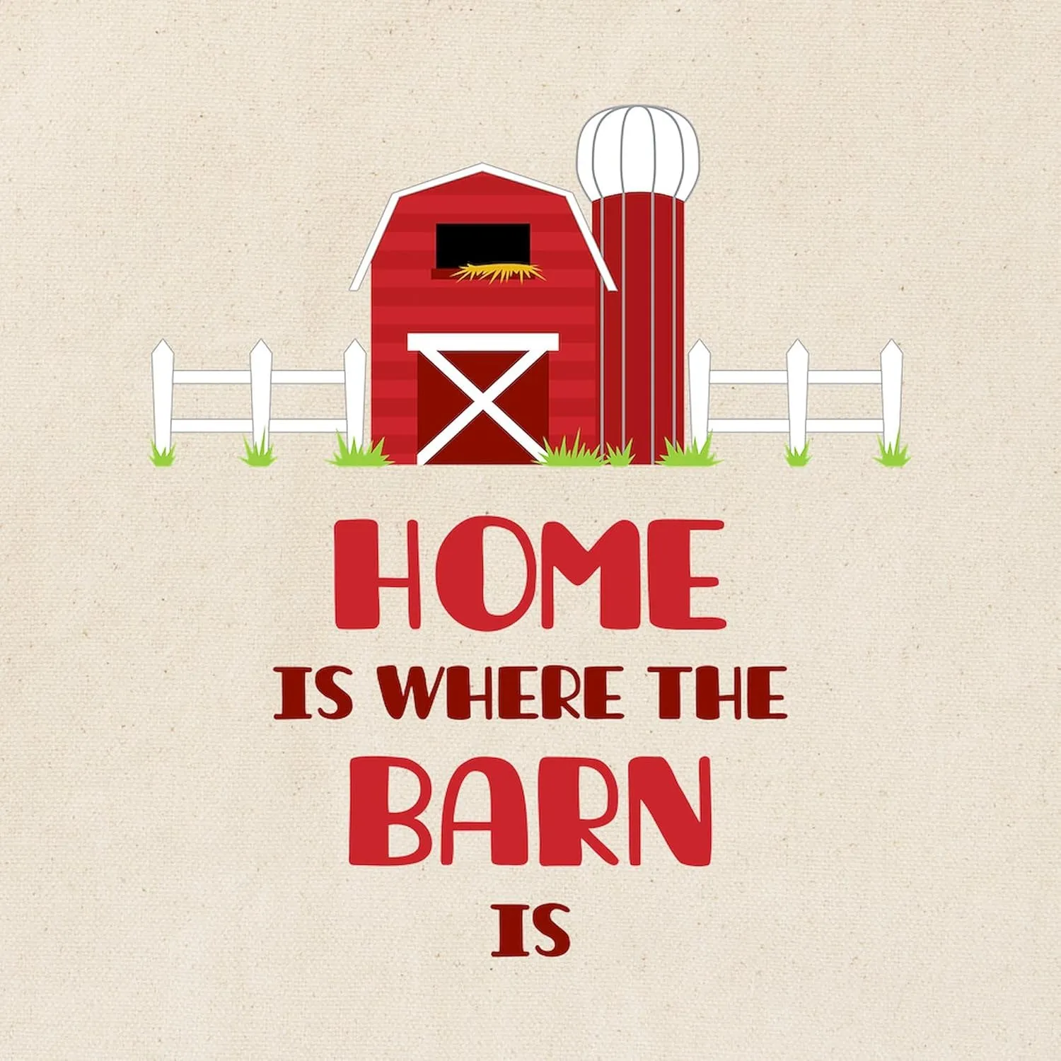 CafePress Home Is Where The Barn Is Tote Bag Reusable Natural Beige Canvas Shopping Bag