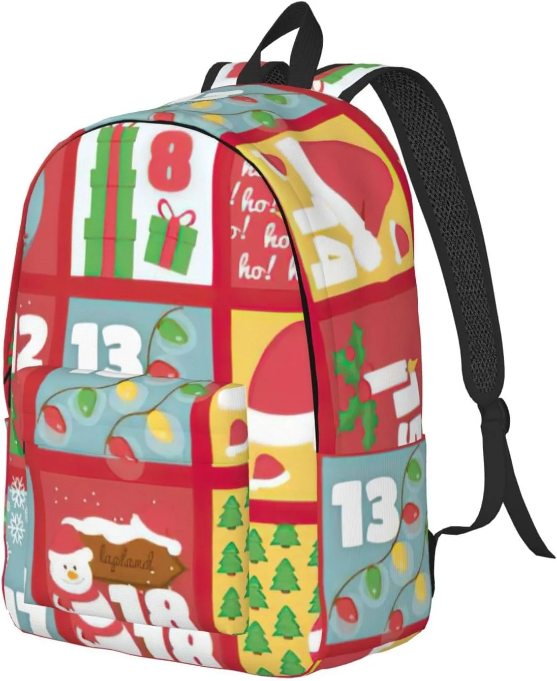 Calendar Printed backpack, travel bag, canvas shoulder bag, canvas casual lightweight backpack