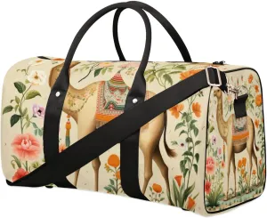 Camel Travel Duffel Bag for Women Men Waterproof Foldable Overnight Weekender Bag Large Capacity Sports Gym Bag