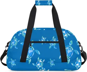 Camouflage Turtle Gym Duffel Bag for Men Women Camouflage Blue Sports Tote Bag with Adjustable Shoulder Strap for Dance Gymnastics Traveling Outdoor Camping Overnight Stay