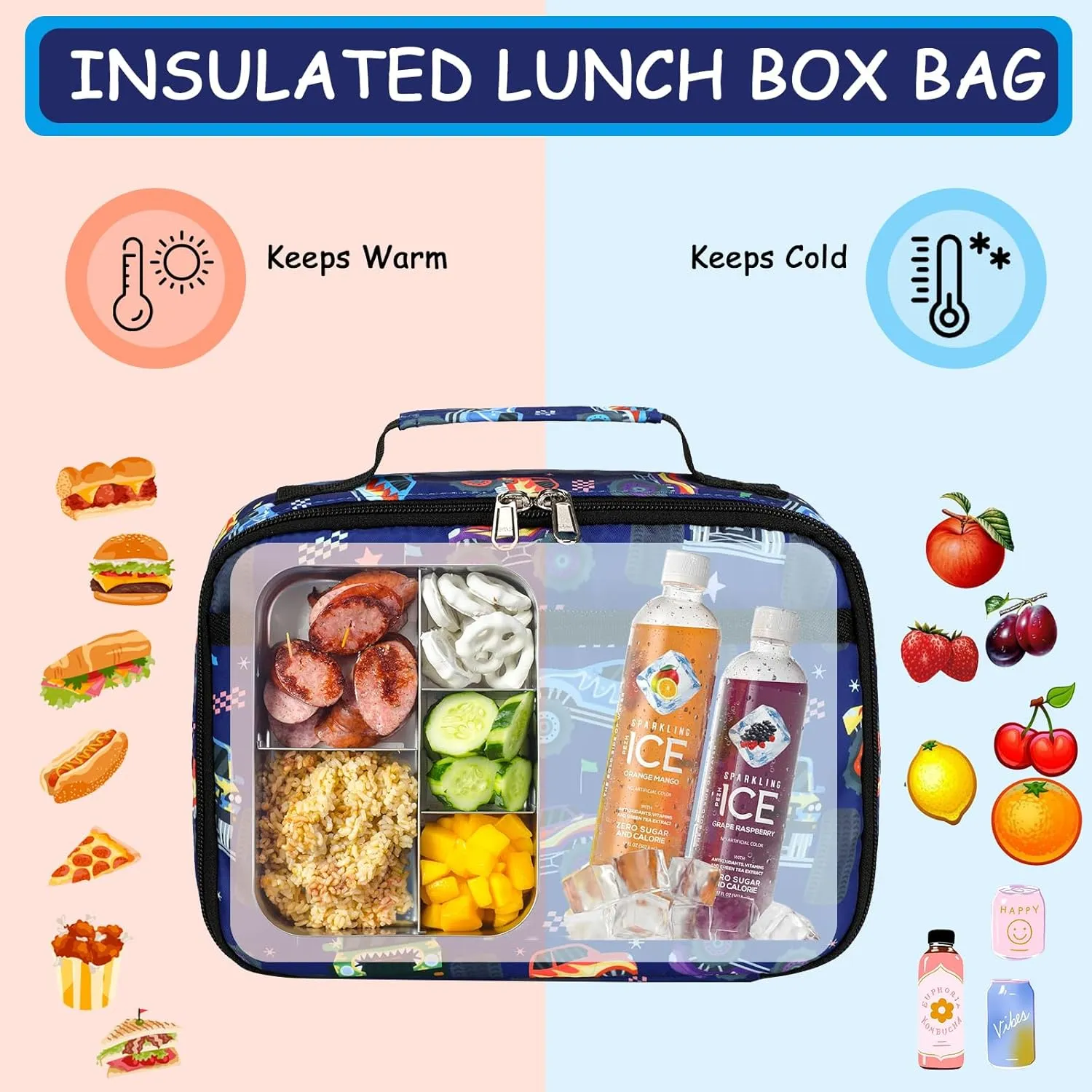 CAMTOP Backpack for Kids, Boys Girls Preschool Backpacks with Lunch Box Toddler Kindergarten School Bookbag Set
