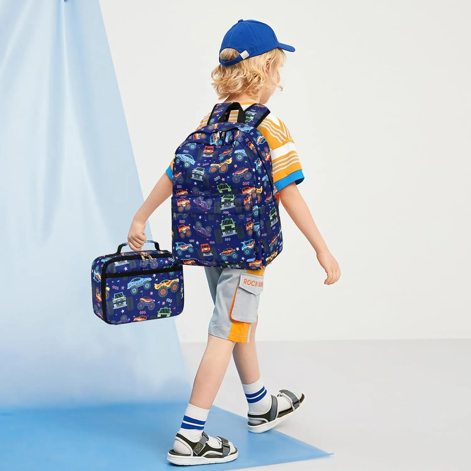 CAMTOP Backpack for Kids, Boys Girls Preschool Backpacks with Lunch Box Toddler Kindergarten School Bookbag Set