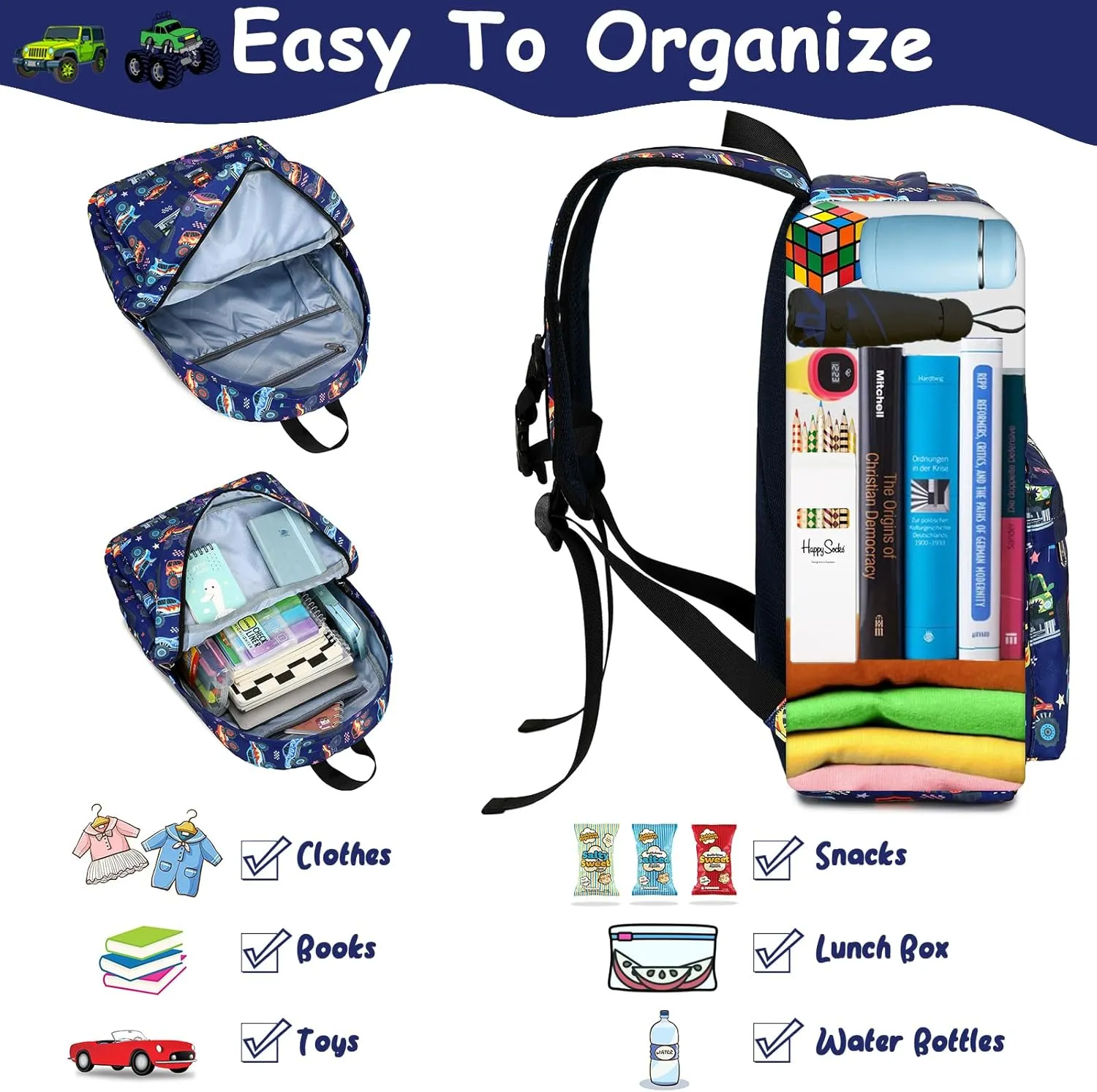 CAMTOP Backpack for Kids, Boys Girls Preschool Backpacks with Lunch Box Toddler Kindergarten School Bookbag Set
