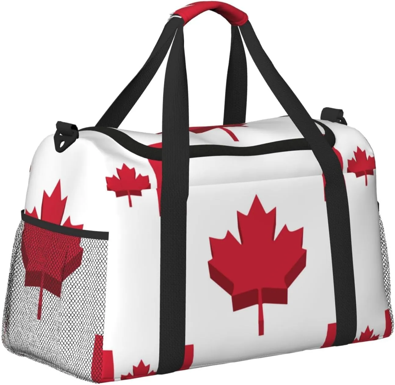 Canada Flag Travel Duffel Bag Large Foldable Waterproof Overnight Bag For Beach Swim Bags Pool Sports Gym
